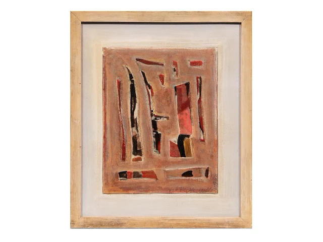 Willem van hecke (1893-1976), untitled abstract composition, 1958, mixed media 45 x 37 cm. (17.71 x 14.57 in.), frame: 48 x 40.5 cm. (18.89 x 15.93 in.) - afbeelding 2 van  4