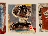 Willem van hecke (1893-1976), untitled triptych, 1962, mixed media 40 x 85 cm. (15 3/4 x 33.46 in.)