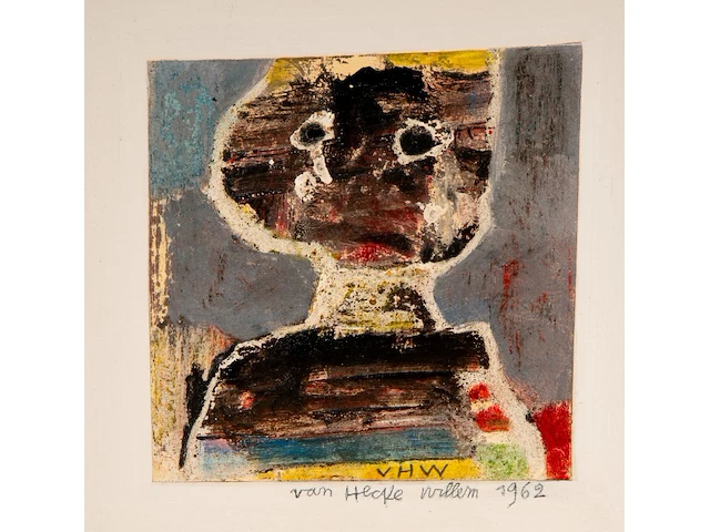 Willem van hecke (1893-1976), untitled triptych, 1962, mixed media 40 x 85 cm. (15 3/4 x 33.46 in.) - afbeelding 4 van  6