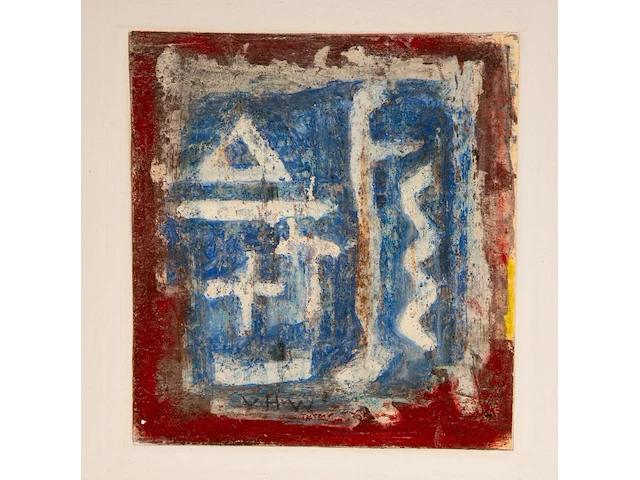 Willem van hecke (1893-1976), untitled triptych, 1962, mixed media 40 x 85 cm. (15 3/4 x 33.46 in.) - afbeelding 5 van  6