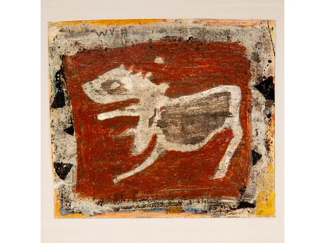 Willem van hecke (1893-1976), untitled triptych, 1962, mixed media 40 x 85 cm. (15 3/4 x 33.46 in.) - afbeelding 6 van  6