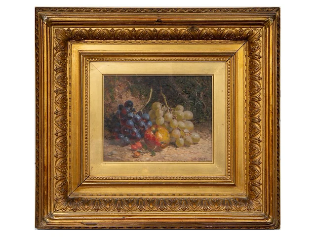 William hughers (1842-1901), still life with fruit, 1897, oil on panel 20 x 25 cm. (7.87 x 9.83 in.), frame: 50 x 55 cm. (19.67 x 21.64 in.) - afbeelding 2 van  5