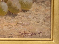 William hughers (1842-1901), still life with fruit, 1897, oil on panel 20 x 25 cm. (7.87 x 9.83 in.), frame: 50 x 55 cm. (19.67 x 21.64 in.) - afbeelding 4 van  5