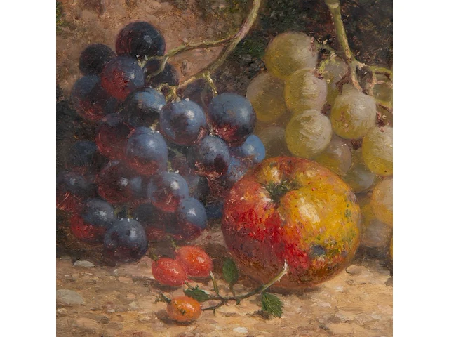 William hughers (1842-1901), still life with fruit, 1897, oil on panel 20 x 25 cm. (7.87 x 9.83 in.), frame: 50 x 55 cm. (19.67 x 21.64 in.) - afbeelding 5 van  5
