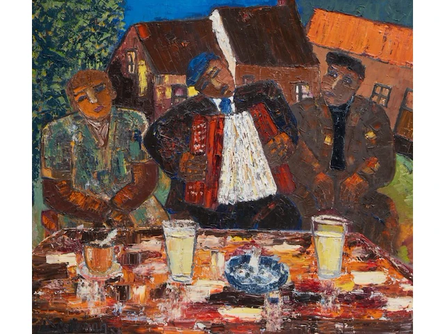 Willy colleman, 'met de trekzak', 1985, oil on canvas - afbeelding 1 van  8