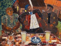 Willy colleman, 'met de trekzak', 1985, oil on canvas