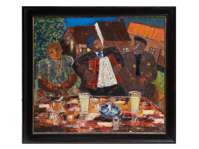 Willy colleman, 'met de trekzak', 1985, oil on canvas - afbeelding 2 van  8