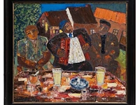 Willy colleman, 'met de trekzak', 1985, oil on canvas - afbeelding 2 van  8