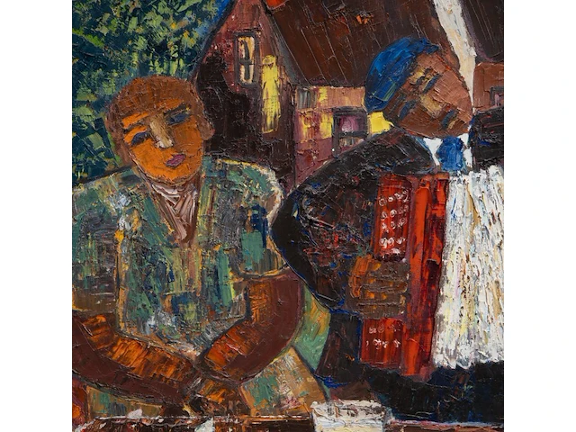 Willy colleman, 'met de trekzak', 1985, oil on canvas - afbeelding 6 van  8