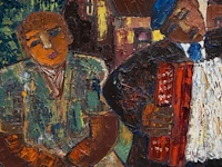 Willy colleman, 'met de trekzak', 1985, oil on canvas - afbeelding 6 van  8