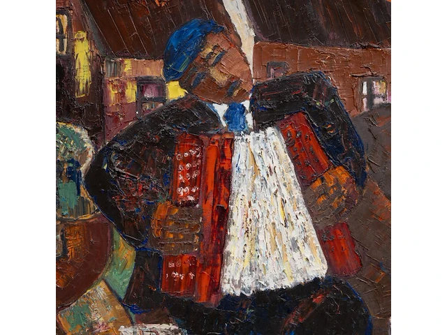 Willy colleman, 'met de trekzak', 1985, oil on canvas - afbeelding 7 van  8