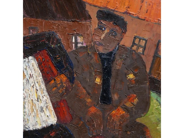 Willy colleman, 'met de trekzak', 1985, oil on canvas - afbeelding 8 van  8
