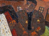 Willy colleman, 'met de trekzak', 1985, oil on canvas - afbeelding 8 van  8