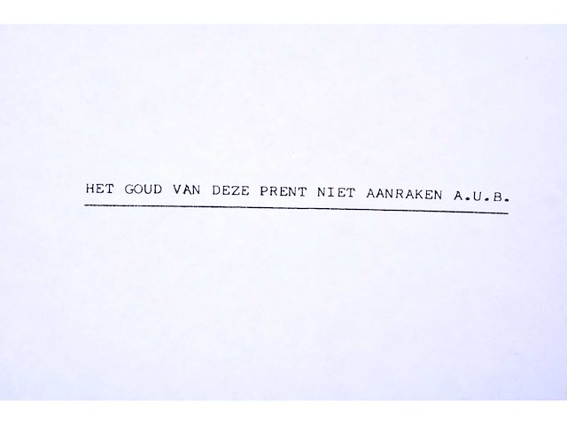 Willy de sauter - zeefdruk in goud, met bladgoud 22 karaat bijgewerkt - 1987 - afbeelding 2 van  10