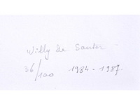 Willy de sauter - zeefdruk in goud, met bladgoud 22 karaat bijgewerkt - 1987 - afbeelding 9 van  10