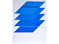 Willy plompen - geometrische compositie - kleurenzeefdruk - 1972