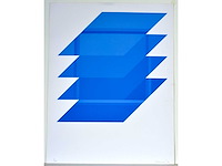 Willy plompen - geometrische compositie - kleurenzeefdruk - 1972 - afbeelding 6 van  7