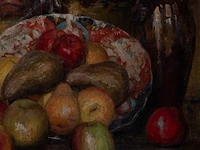 Willy van riet (1887-1928), still life with fruit and a japanese oni mask, 1919, oil on canvas 54 x 75 cm. (21.26 x 29.53 in.), frame: 71 x 93 cm. (27.94 x 36.60 in.) - afbeelding 5 van  6