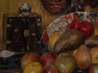 Willy van riet (1887-1928), still life with fruit and a japanese oni mask, 1919, oil on canvas 54 x 75 cm. (21.26 x 29.53 in.), frame: 71 x 93 cm. (27.94 x 36.60 in.) - afbeelding 6 van  6