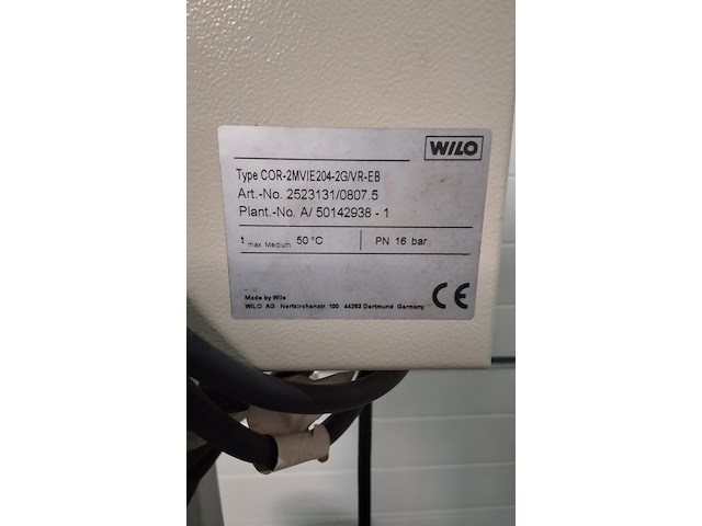 Wilo drukverhoging twin turbo 16 bar cor-2mvie204-2g/vr-eb (nr. 15-35) - afbeelding 5 van  9