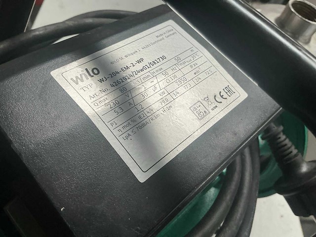 Wilo wj-204-em-2-wp zelfaanzuigende pomp - afbeelding 5 van  5