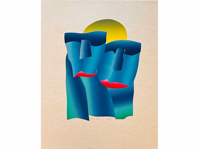 Wim koster - figuratie - kleurensjabloondruk - afbeelding 1 van  9