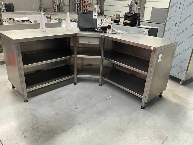Winkel toonbank rvs l- vormig - afbeelding 1 van  4