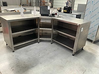 Winkel toonbank rvs l- vormig
