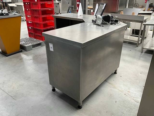 Winkel toonbank rvs l- vormig - afbeelding 2 van  4