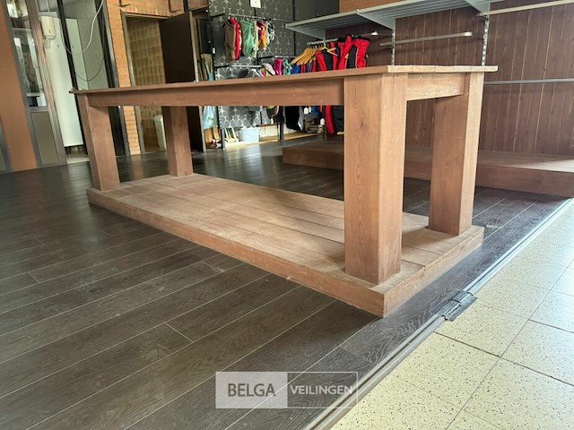 Winkeltafel in hout, afneembaar blad - afbeelding 1 van  4