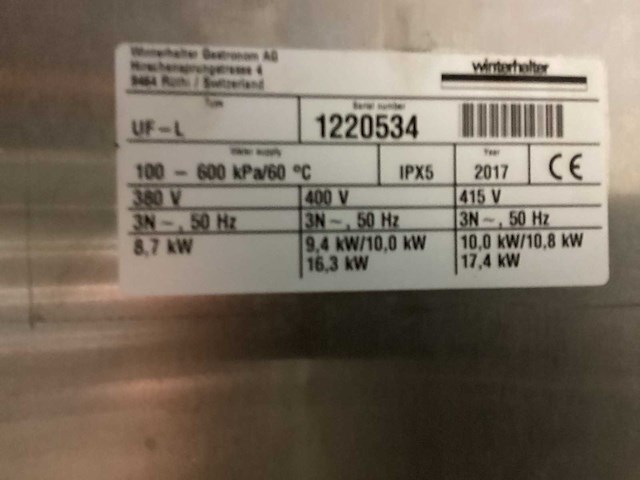 Winterhalter uc korvenvaatwasmachine - afbeelding 4 van  5