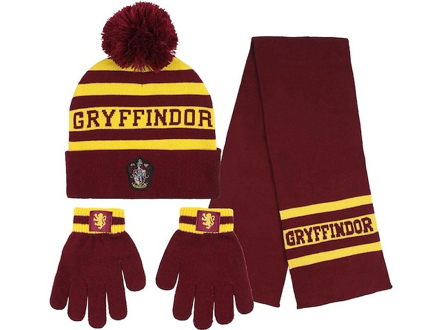 Winterset muts, sjaal en handschoenen - gryffindor - harry potter - afbeelding 1 van  5