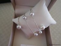 Wit gouden armband met natuurparels - afbeelding 4 van  4