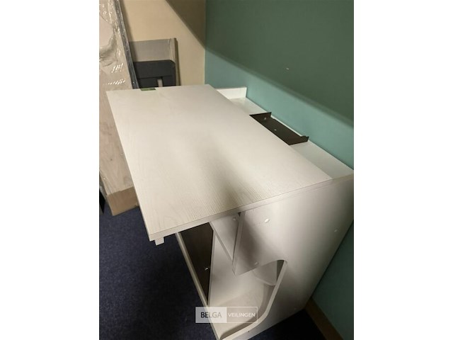 Wit houten bureel - afbeelding 4 van  4