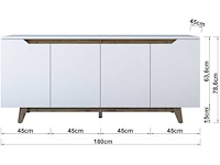 Wit houten dressoir met 4 deuren - afbeelding 5 van  8