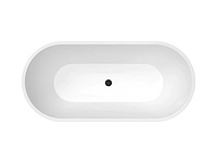 Wit ovaal vrijstaand badkuip met zwarte poten - afbeelding 4 van  7