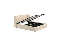 Wit stoffen borstbed met bedbasis en hoofdeinde 160x200cm - afbeelding 4 van  11