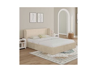 Wit stoffen borstbed met bedbasis en hoofdeinde 160x200cm - afbeelding 5 van  11