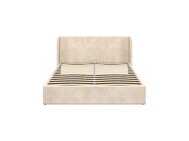 Wit stoffen borstbed met bedbasis en hoofdeinde 160x200cm - afbeelding 7 van  11