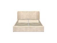 Wit stoffen borstbed met bedbasis en hoofdeinde 160x200cm - afbeelding 7 van  11