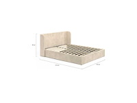 Wit stoffen borstbed met bedbasis en hoofdeinde 160x200cm - afbeelding 8 van  11