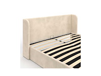 Wit stoffen borstbed met bedbasis en hoofdeinde 160x200cm - afbeelding 9 van  11