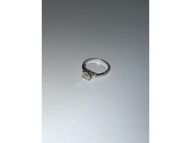 Witgouden solitair ring 14kt vv diamant - afbeelding 2 van  9