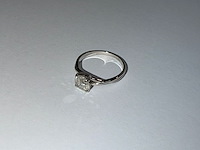 Witgouden solitair ring 14kt vv diamant - afbeelding 2 van  9
