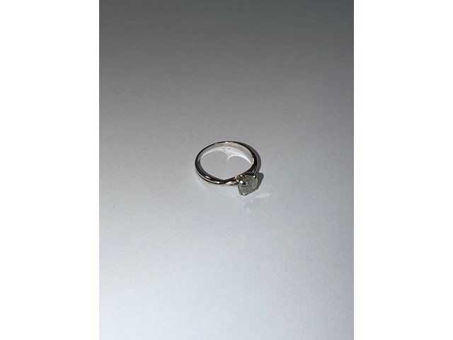 Witgouden solitair ring 14kt vv diamant - afbeelding 3 van  9