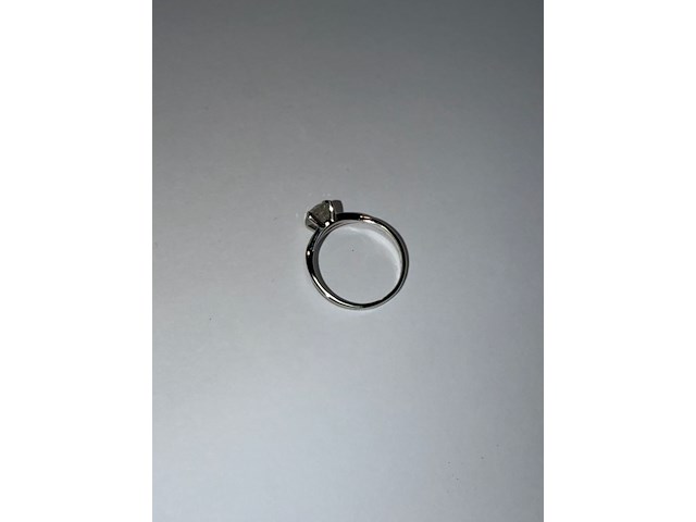 Witgouden solitair ring 14kt vv diamant - afbeelding 4 van  9