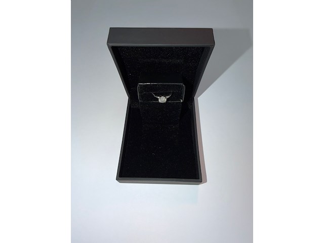 Witgouden solitair ring 14kt vv diamant - afbeelding 7 van  9
