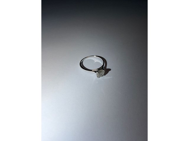 Witgouden solitair ring 14kt vv diamant - afbeelding 1 van  10