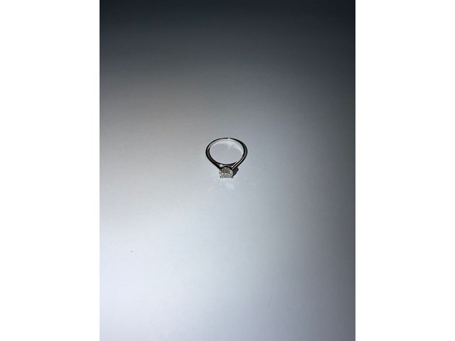 Witgouden solitair ring 14kt vv diamant - afbeelding 3 van  10
