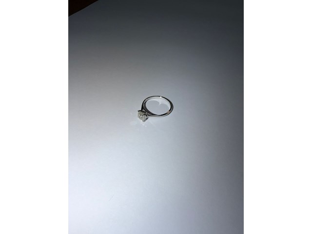 Witgouden solitair ring 14kt vv diamant - afbeelding 4 van  10